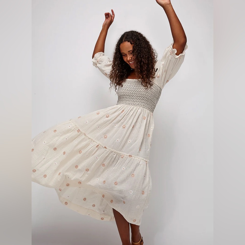 Ghanda Georgia embroidered flower maxi dress
